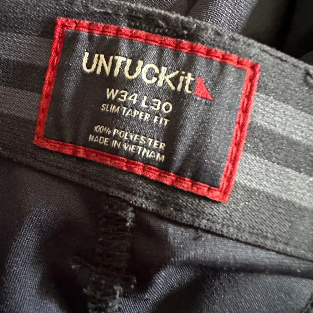 UNTUCKit Mens 5 Pocket Tech Pant‎ Navy Blue Slim Taper Fit 41930 W34 L30